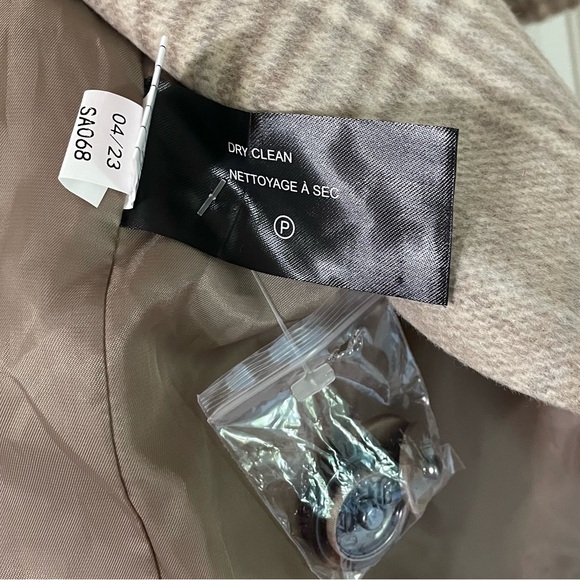 NWT Sam Edelman Windowpane Plaid Coat in Feminine Plaid Size S Wool blend - Picture 9 of 10